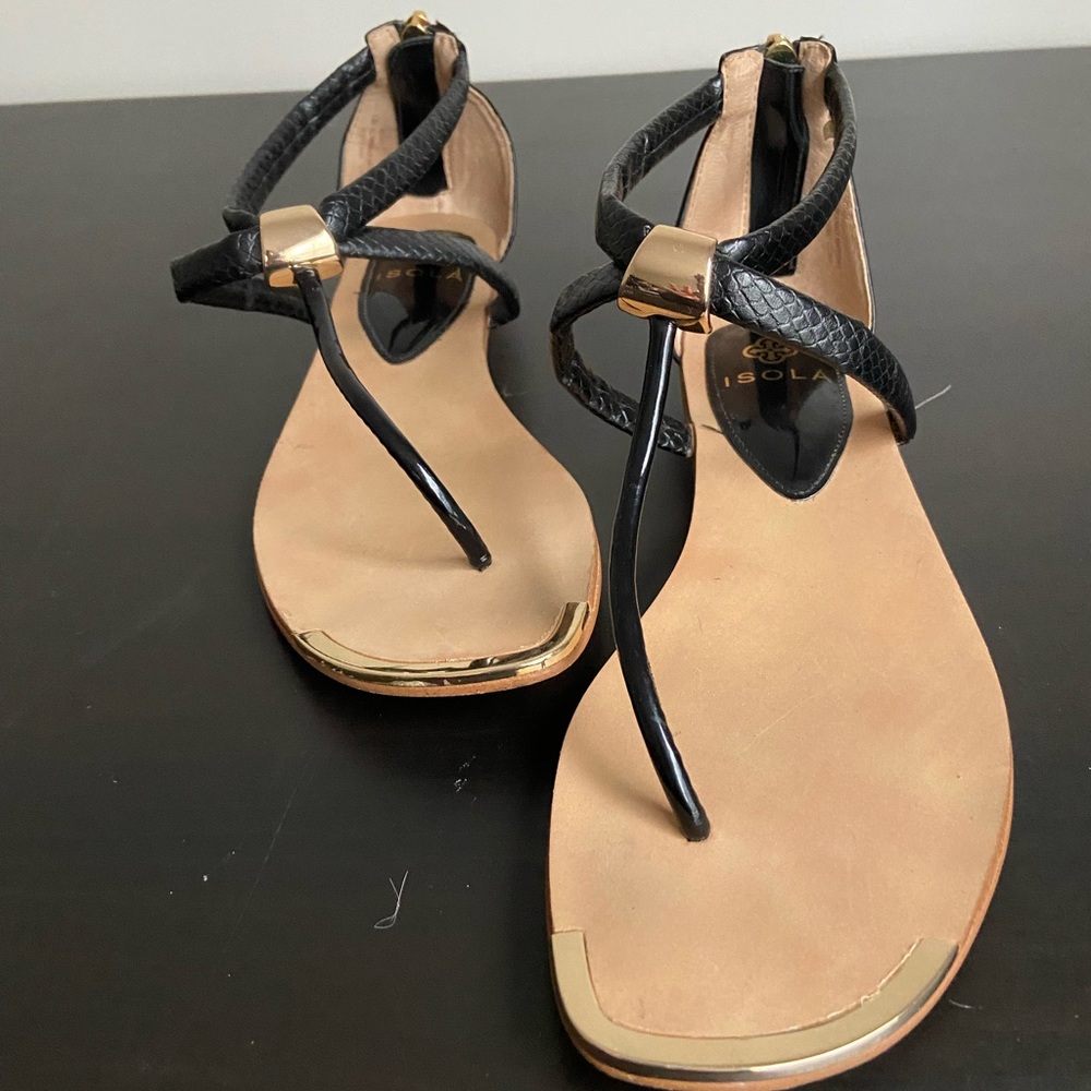 Isola sandal with gold accents
